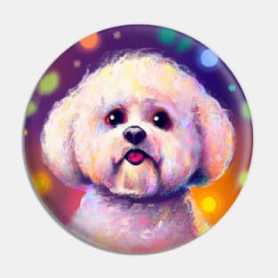 Cute Bichon Frisé Drawing Pin