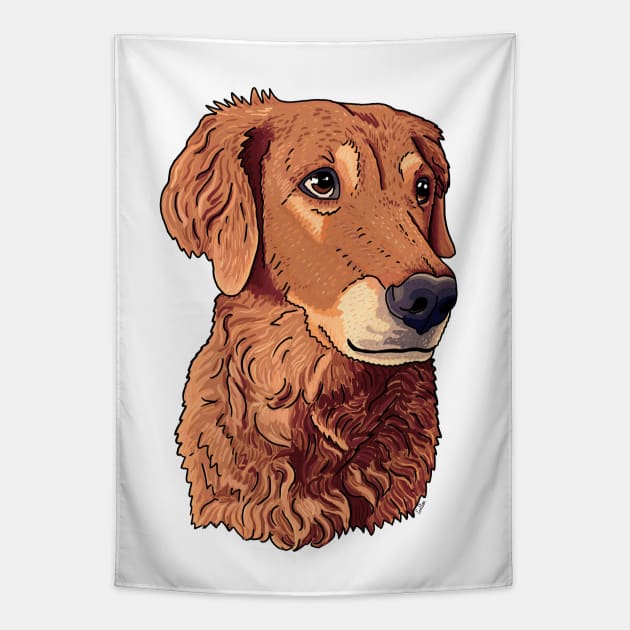 Golden Retriever Pout Tapestry by EcoElsa