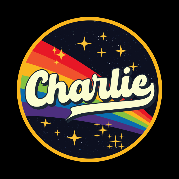 Charlie // Rainbow In Space Vintage Style by LMW Art