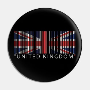 United Kingdom flag colors barcode Pin