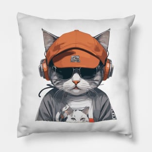 Cool Cat Face Pillow