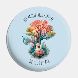 Acoustic Guitar Tree of Life |Gift for Guitar Player | Nature Guitarist | Motivational quotes Pin