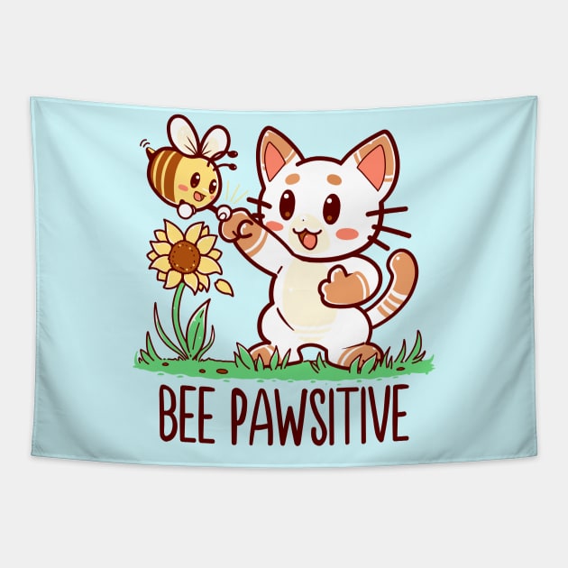 Bee Pawsitive Tapestry by TechraNova