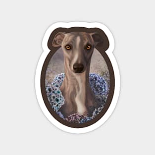 Whippet & Hydrangeas Magnet