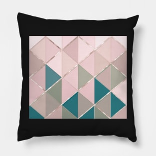 Soft pastel geometry with metallic lines Pillow