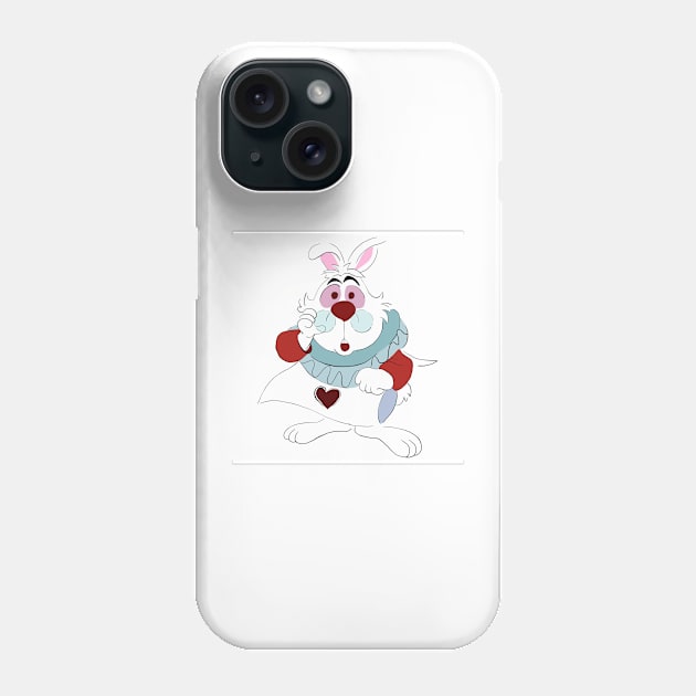 White Rabbit Alice in Wonderland Phone Case by Noamdelf06