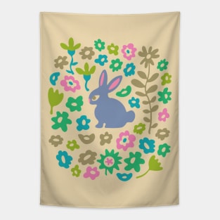 BUNNY RABBIT Cute Baby Animal with Flowers in Pastel Lavender Purple - Kids Easter Spring and 2023 Year of the Rabbit - UnBlink Studio by Jackie Tahara Tapestry