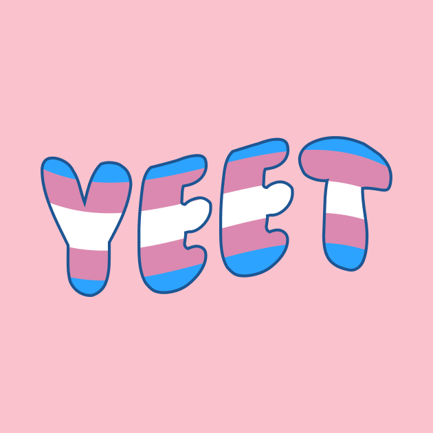 Trans Pride Yeet Transgender Pride Flag Colors Funny LGBTQ Yeet Meme by graphicbombdesigns