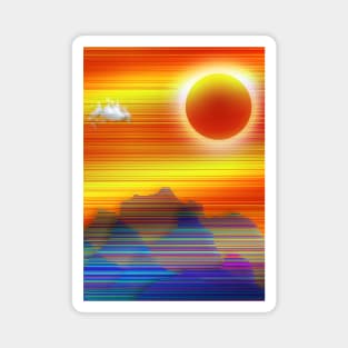 Abstract orange sunset Magnet