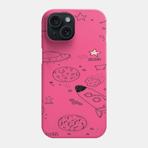 space and alien Phone Case by iambolders