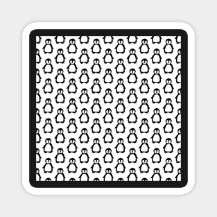 Pinguins pattern in black and white Magnet