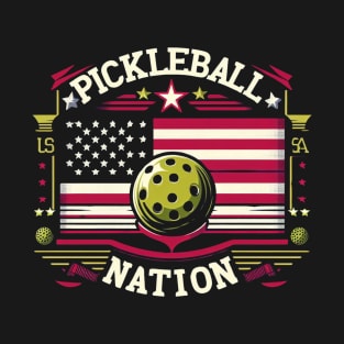 American Flag Pickleball Nation T-Shirt