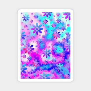 FLOWERS Blooming Abstract Floral - Flowers Art Magnet