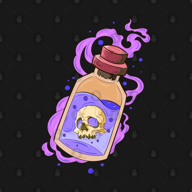 Japanese Skeleton venom bottle 32 - Vector art illustration by Yabisan_art