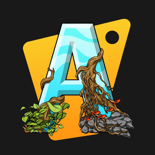 Aquascape in Letter A with Background by Om Fery