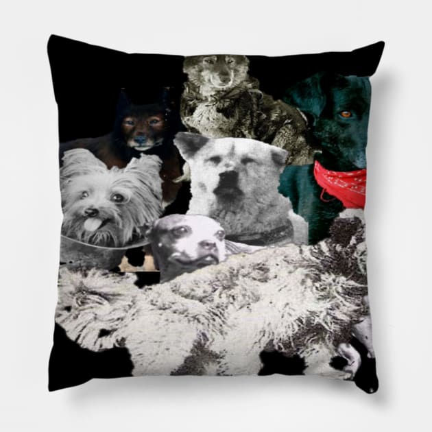 Great Dogs in History Pillow by Nice wears