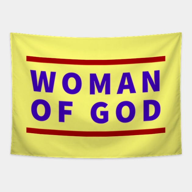 Woman Of God | Christian Typography Tapestry by All Things Gospel