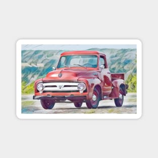 Classic 1953 Ford F100 Pick Up Truck Magnet