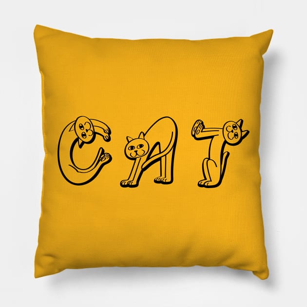 Meow Meow Throwup Pillow by TurkeysDesign