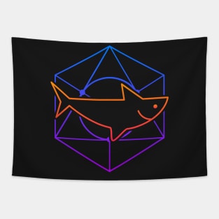 Psychedelic Trippy Minimal Shark Tapestry