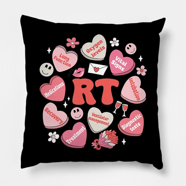 Respiratory Therapy RT Valentine_s Day Candy Heart Pillow by Neldy