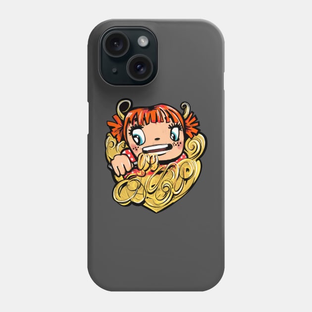 Girl eating spaghetti Phone Case by sianelliot