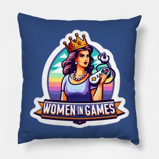 Gaming Queen Women in Games Pillow