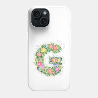 "G" Floral Letter Monogram Phone Case