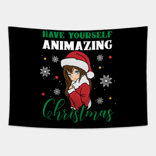 Have yourself Animazing Christmas Anime Manga Tapestry