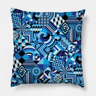 blue patterns Pillow