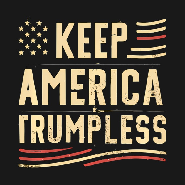 Keep America Trumpless American Flag Map by lam-san-dan