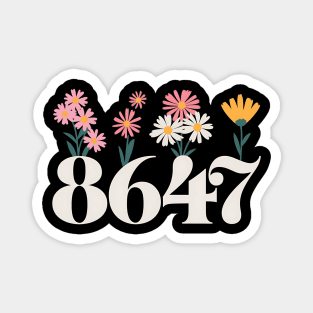 8647 Floral Anti-Trump Retro Vintage Political Statement Magnet