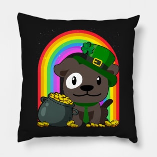 French Bulldog Rainbow Irish Clover St Patrick Day Dog Gift print Pillow