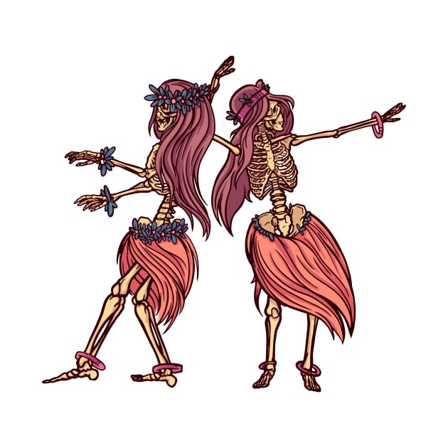 Vintage Skeleton Hula Girls by SLAG_Creative