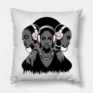 Afrocentric Woman Music Pillow