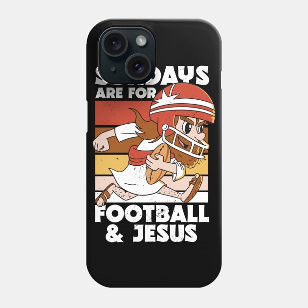 Retro Sundays Are For Football & Jesus // Funny Church Sunday Football Jesus Phone Case by SLAG_Creative