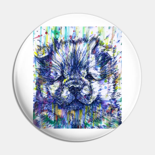 CHOW CHOW PUPPY - watercolor and ink portrait Pin by lautir