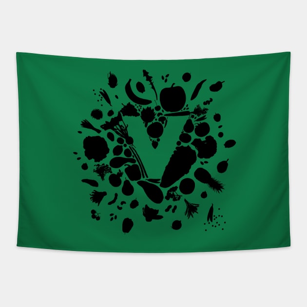 V is for Veg! Tapestry by AnnaMac66