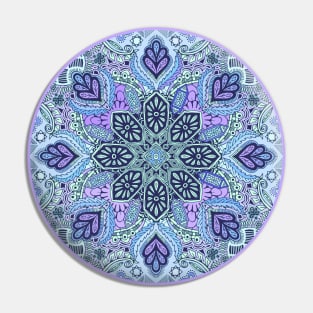 Navy Blue, Mint and Purple Boho Pattern Pin