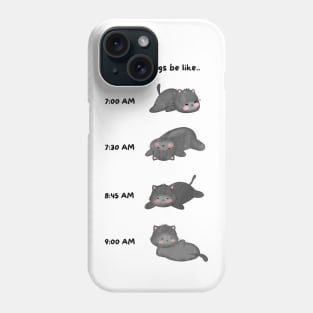 Lazy Black Cat Morning Routine Phone Case