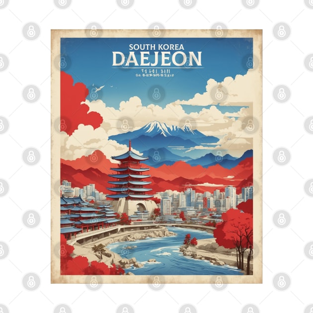 Daejeon South Korea Travel Tourism Retro Vintage by TravelersGems