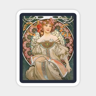 Reverie by Alphonse Mucha 1897 Magnet