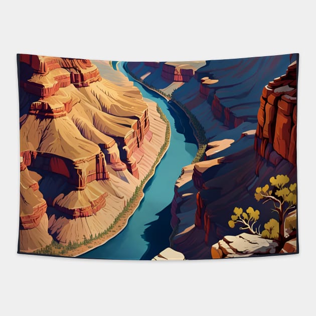 Grand Canyon National Park Travel Ad Tapestry by LittleBean