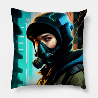 Abstract Cyberpunk Man Pillow