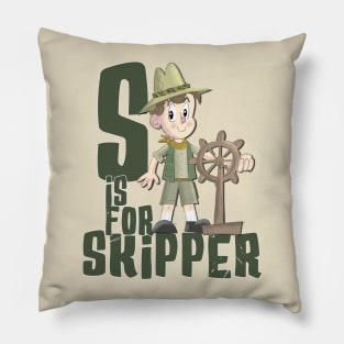 S is for Skipper (Boy Skipper) Pillow