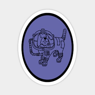 Space Dog Sci Fi Astronaut Oval Magnet