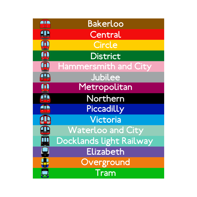 London Underground Subway Lines by 2createstuff