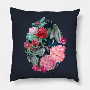 Floral on Dark Background Pillow