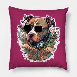 A Cool Pitbull illustration Pillow