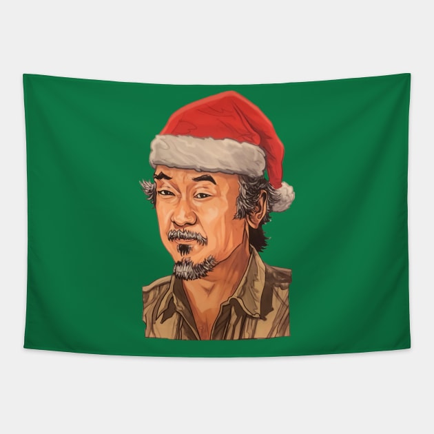 mr miyagi christmas Tapestry by iritaliashemat